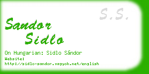 sandor sidlo business card